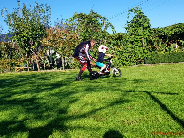 BattleKid setting off on the motorbike