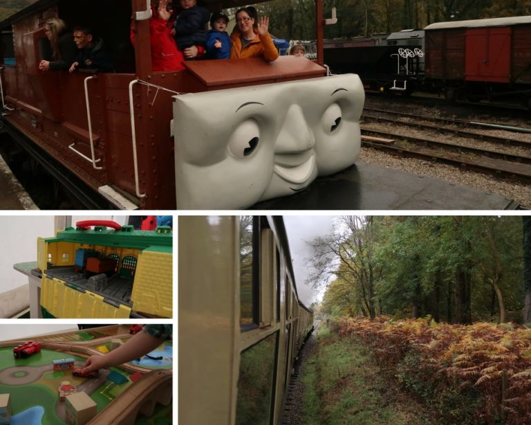 a fun day out with Thomas the tank engine - photo collage from Forest of Dean Railway Thomas day out