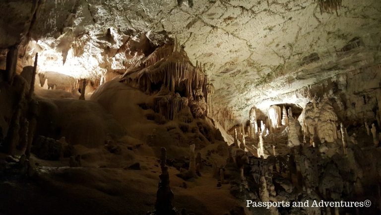a view inside Postonja Caves, Slovenia