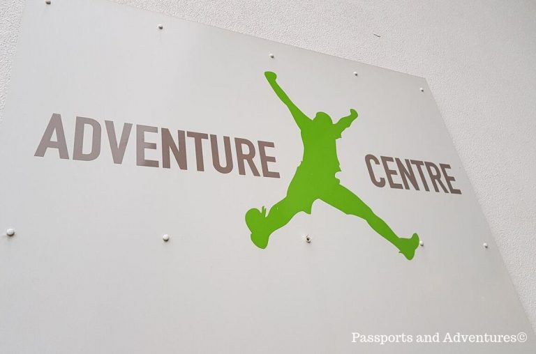 The sign for the Bluestone Adventure Centre building