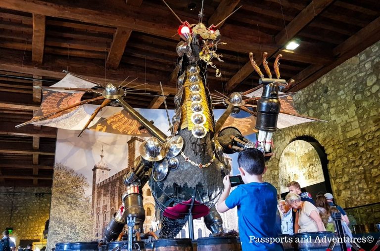 Keeper, the Dragon on the top floor of the White Tower at the Tower of London