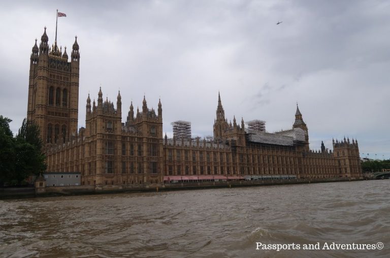 The Houses of Parliament in London from the River Thames