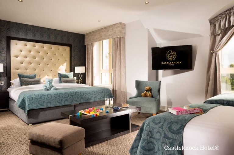 A piccture of the family bedroom for 5 in the Castleknock Hotel in Dublin, Ireland