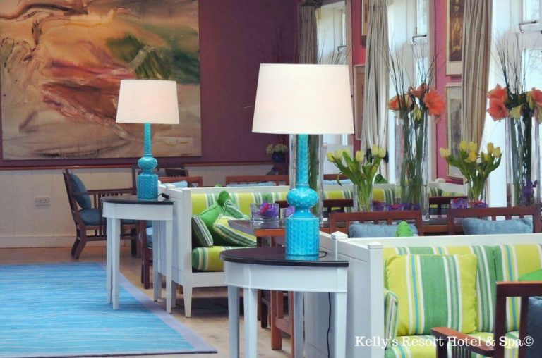 A picture of the lobby area inside Kelly's Resort Hotel in Ireland