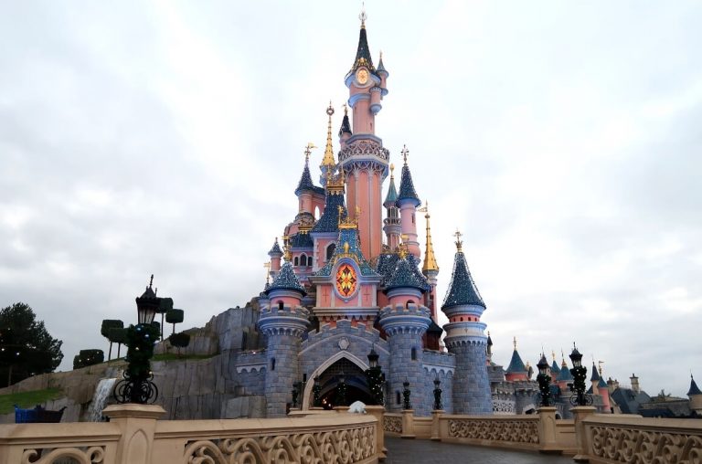 The castle at Disneyland Paris early in the morning