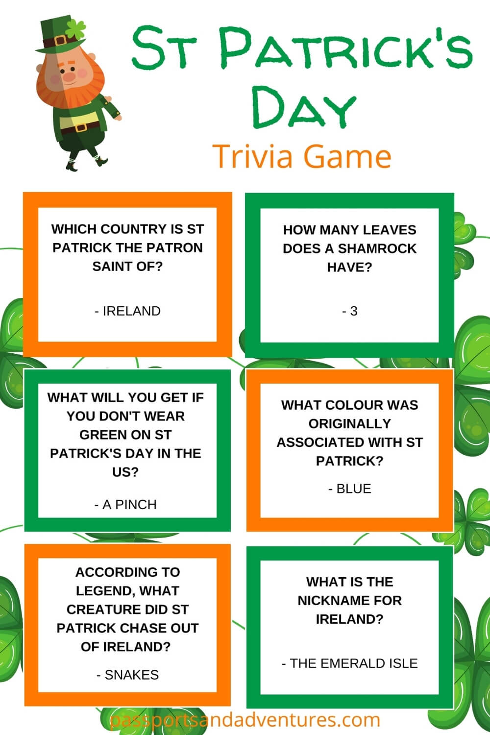 St Patrick s Day Trivia Printable Printable Word Searches