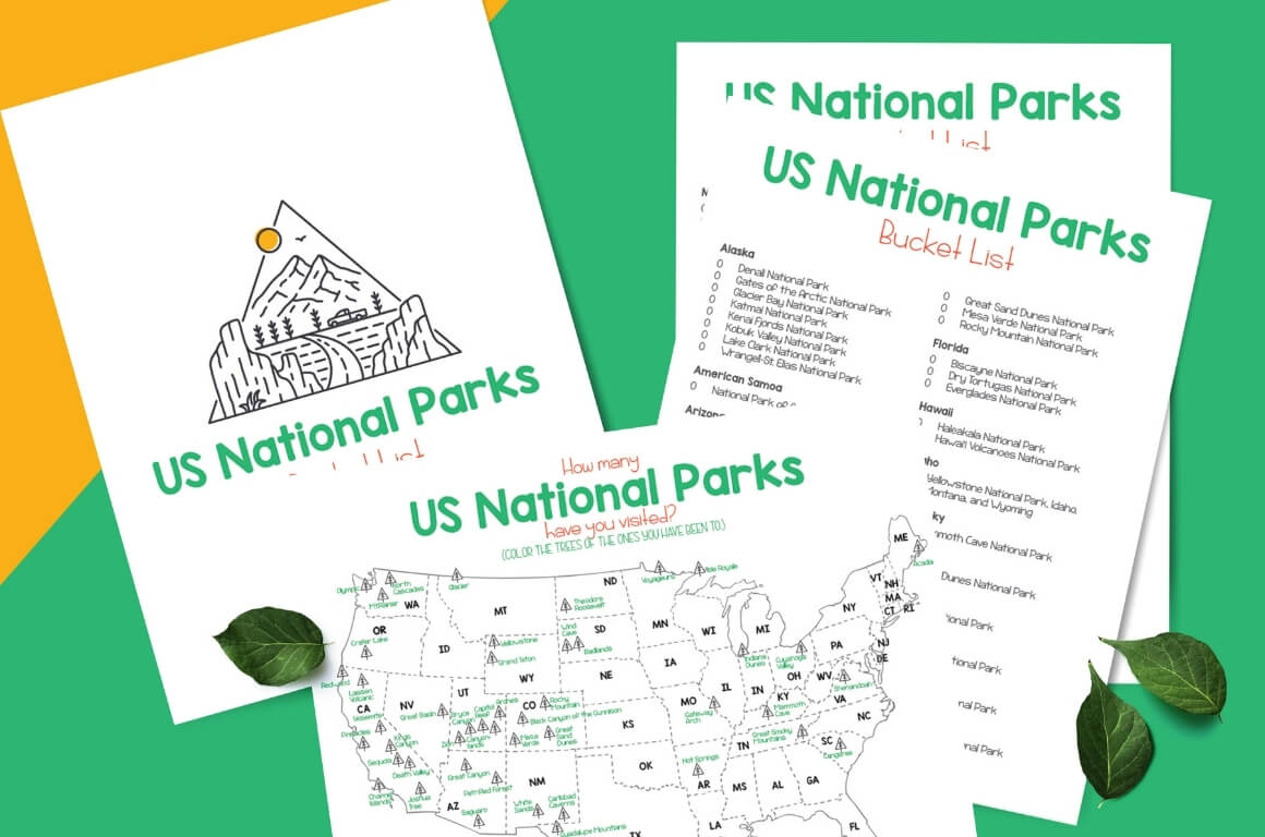 US National Parks Bucket List Printable For Kids us-national-parks-bucket-list-printable-for-kids