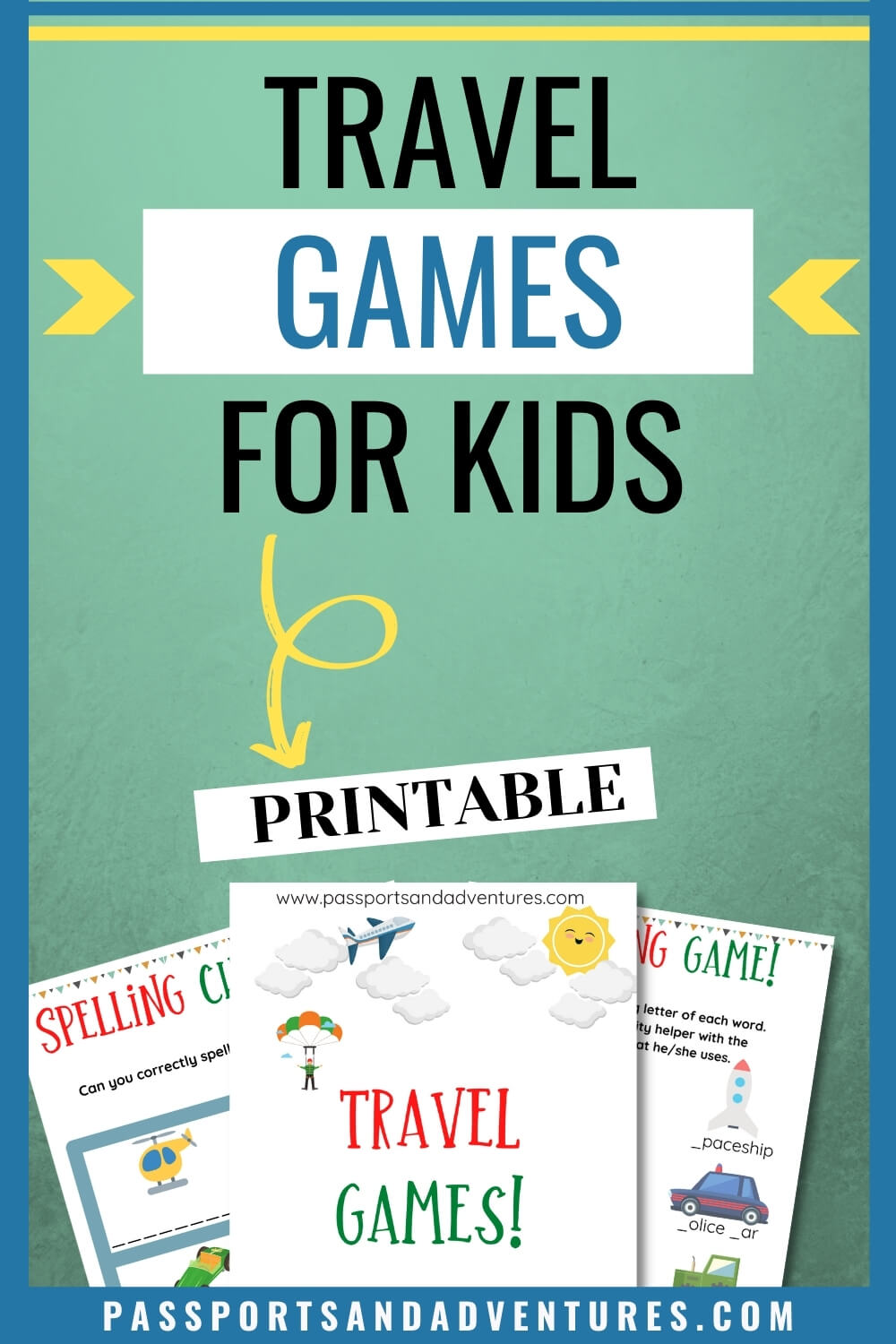 Travel Games For Kids Free Printable With 6 Pages Passports And