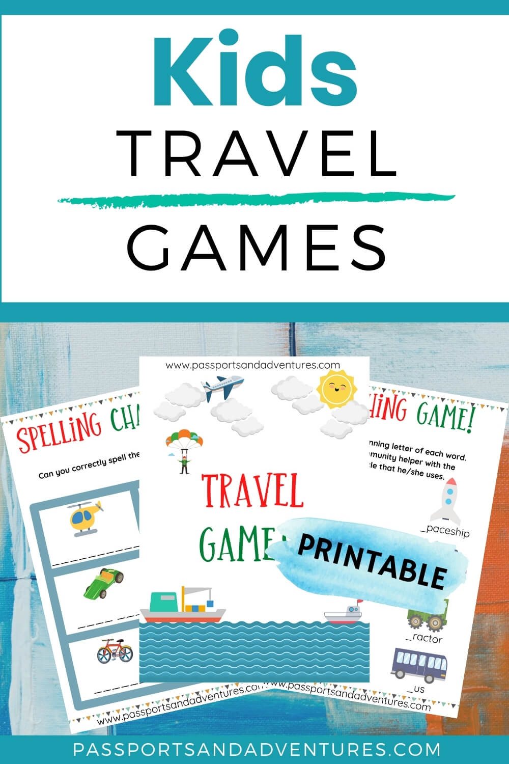 Travel Games for Kids (Free Printable with 6 Pages) - Passports and