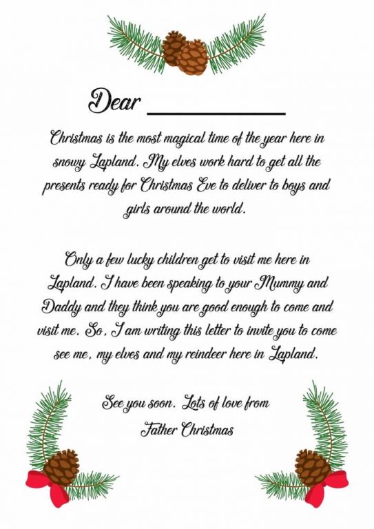 Santa Invitation Letter to Lapland - Passports and Adventures